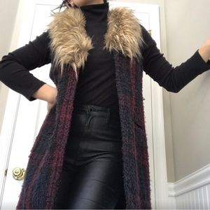 Anthropologie Sanctuary Fur Collar Vest